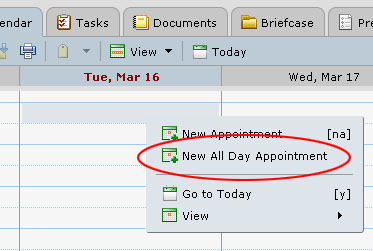 New All Day Appointment